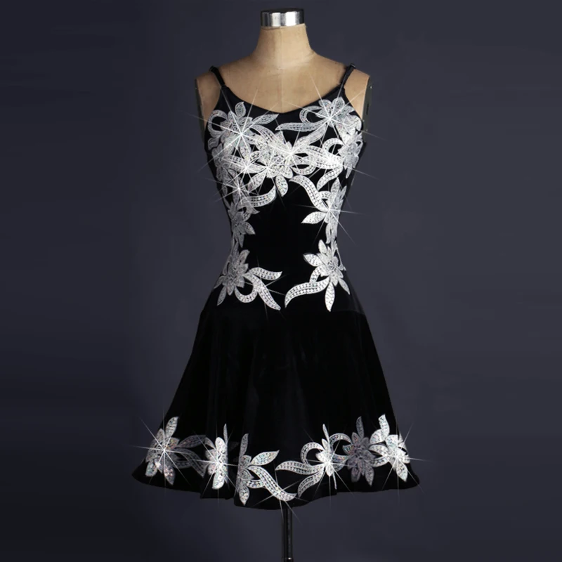 

Velvet latin dance competition costumes ladies latin dress fringe salsa dance clothes latin salsa dress modern dance dress