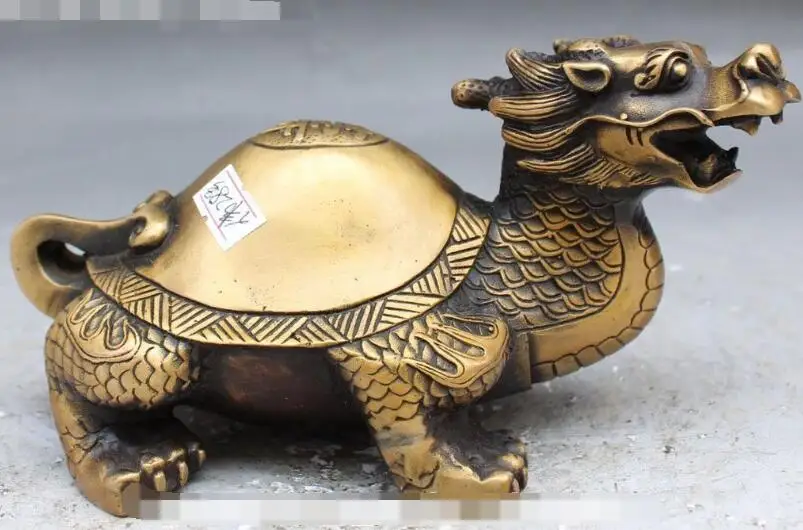 

S4255 8 Chinese Fengshui Bronze Animal Longevity Dragon Tortoise Turtle Statue discount 30% (C0324)