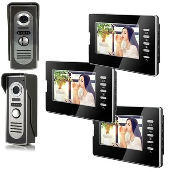 

2014 New European Style Video Door Phone with 7 inch Color TFT Liquid Crystal Screen, IR Camera , 2 to 3