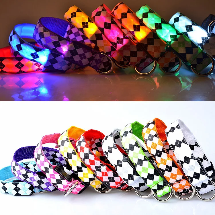 

LED dog Collar Glow Nylon for Dogs Puppy Cats Pet Large Adjustable Night Luminous Collar Pet Supplies pet shop dog acessories