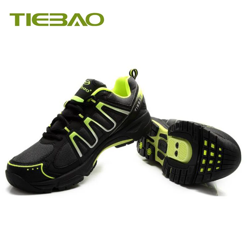 TIEBAO Pro Leisure Cycling Shoes Mountain Bike MTB Shoes Men Green Mountain Bike Sneakers Riding Cycling Women Triathlon Shoes
