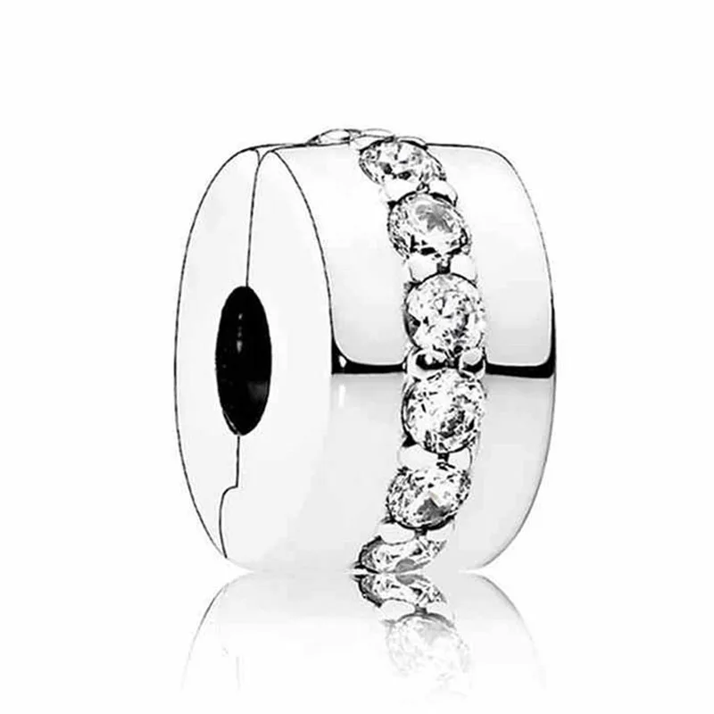 

925 Sterling Silver DIY Jewelry Shining Path Clips Stoppers Charm fit Pandora Bracelets & Bangles
