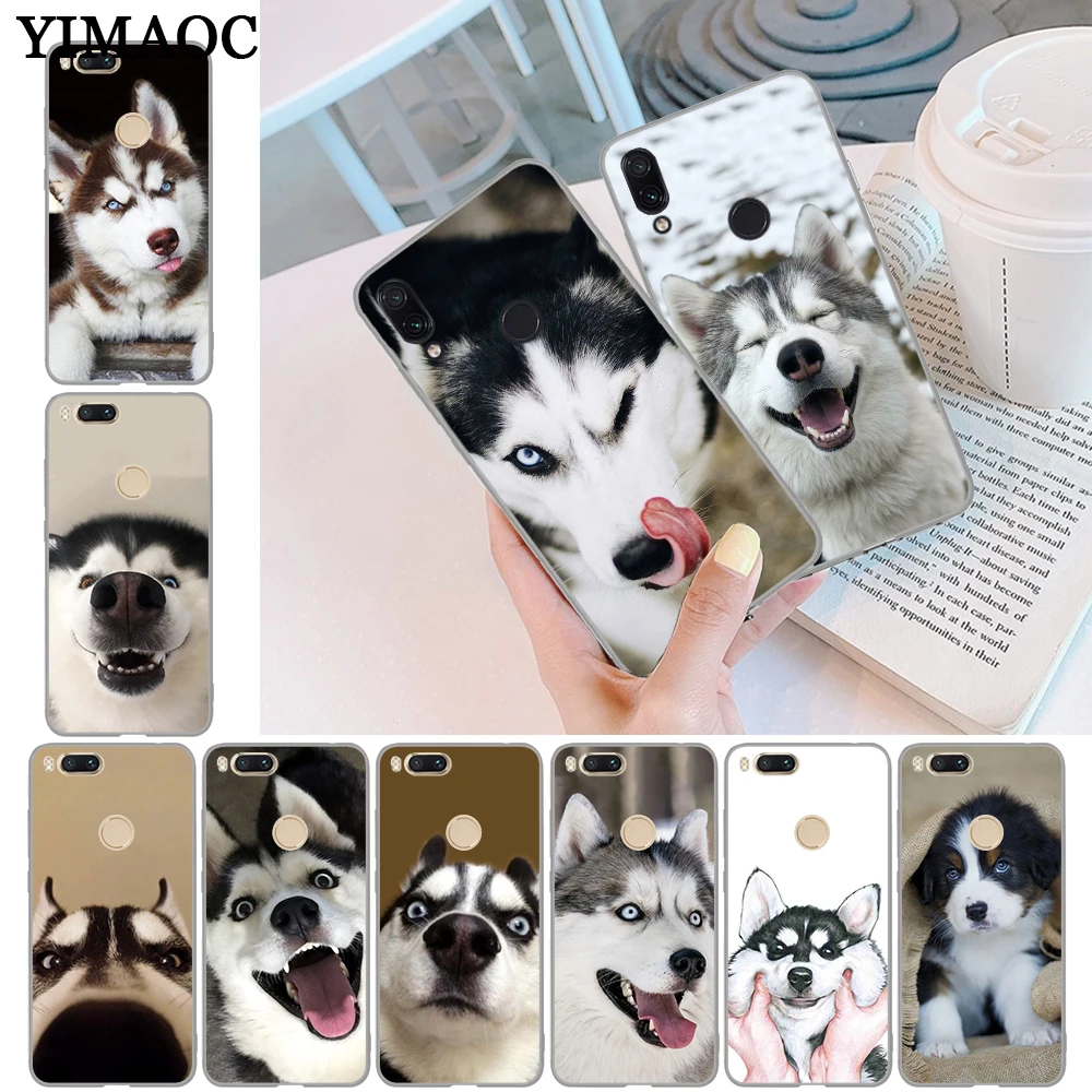 

YIMAOC Animal Husky cute Puppy Dog Soft Silicone Case for Xiaomi Redmi Note 4 4A 4X 5 Plus 5A Prime 6 Pro 6A S2 7