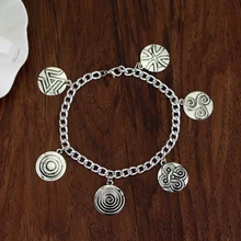 Новая мода Серебряный сплав подростковый волк Символ талисманы браслет фильм ювелирные изделия 12 шт/партия массивные ювелирные изделия Прямая