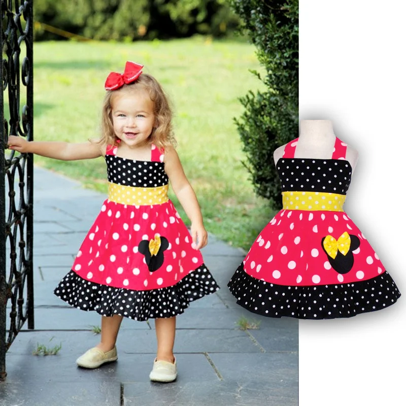 

Toddler Girl Sleeveless Minnie Dress Summer Baby Girls Cartoon Mouse Chiffon Dresses vetement enfant Children's Clothing
