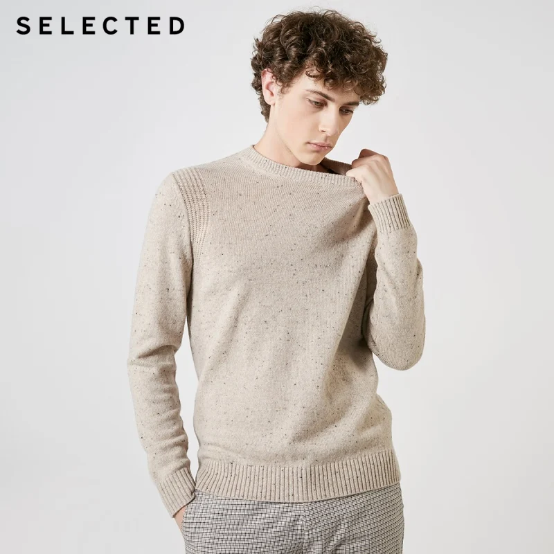 

SELECTED Men's Autumn & Winter Wool-blend Spot Yarn Round Neckline Knitted Sweater C|418425512