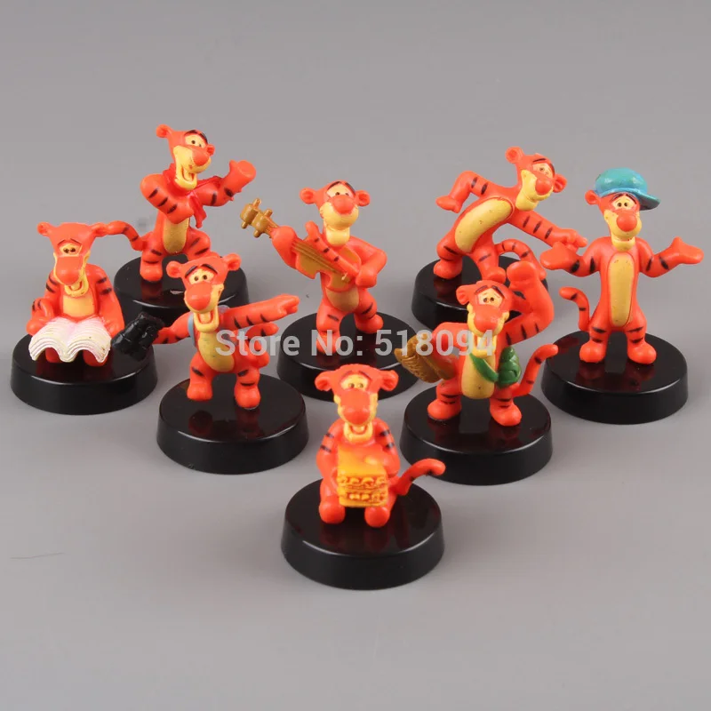 

Free Shipping Anime Cartoon Tigger PVC Action Figures Toys Dolls 8pcs/set Christmas Gifts DSFG120