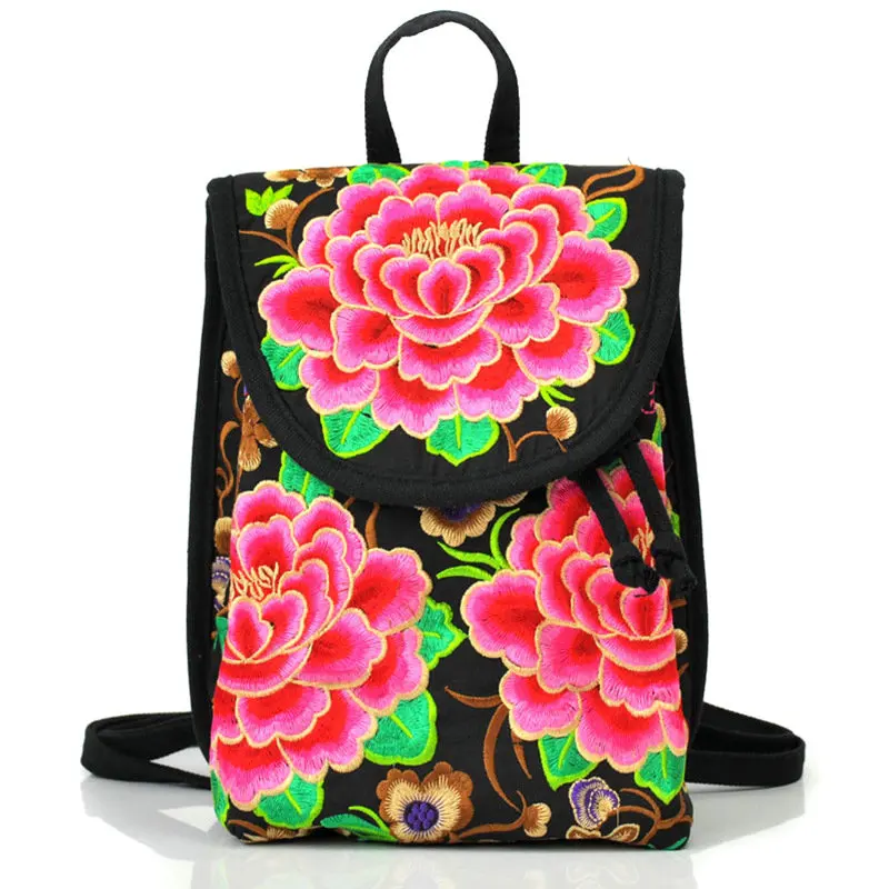 

New Arrival Lady New Embroidery Unique Nice School Bag Ethnic Travel Rucksack Shoulder Bags Women National Style Backpack