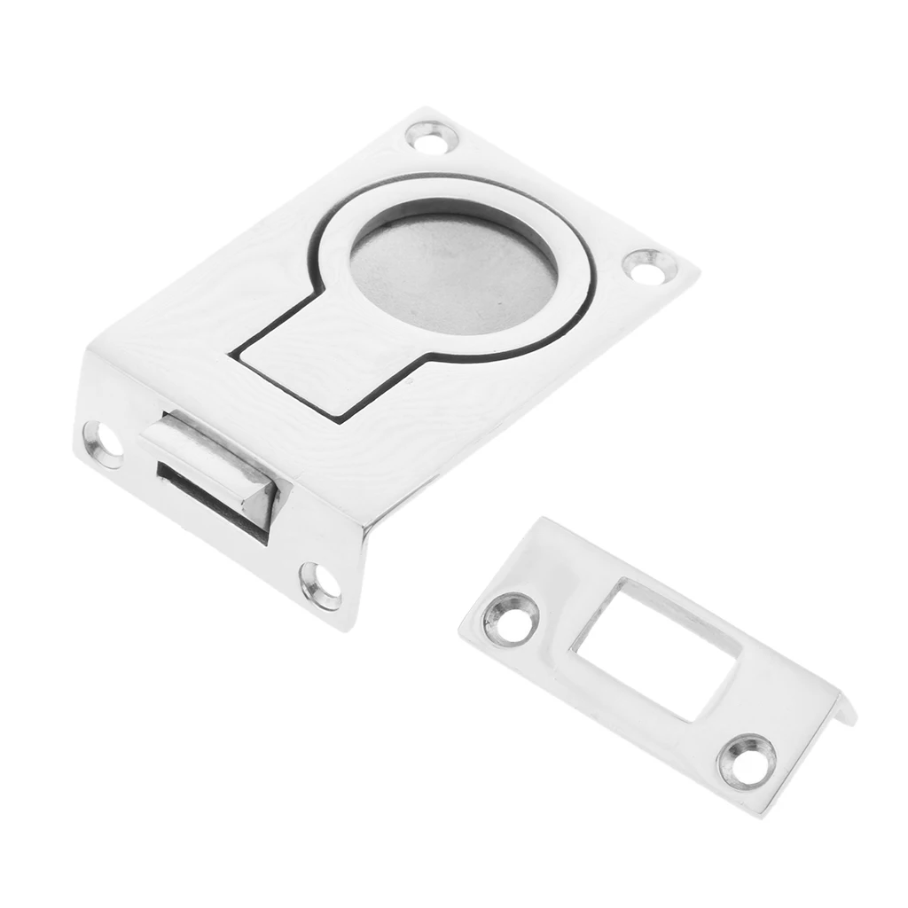 2 Pcs Marine 316 Stainless Recessed Hatch Pull Buckle Floor Latch Flush Ring Pull for Water Sports Dinghy Yacht Accessory