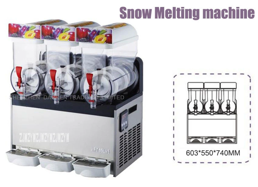 Машина Для Оттаивания снега/три резервуара слякоть машина/холодное устройство для приготовления напитков/смузи машина для приготовления граниты/машина для измельчения льда 1 шт. 110 В/220 В XRJ15X3