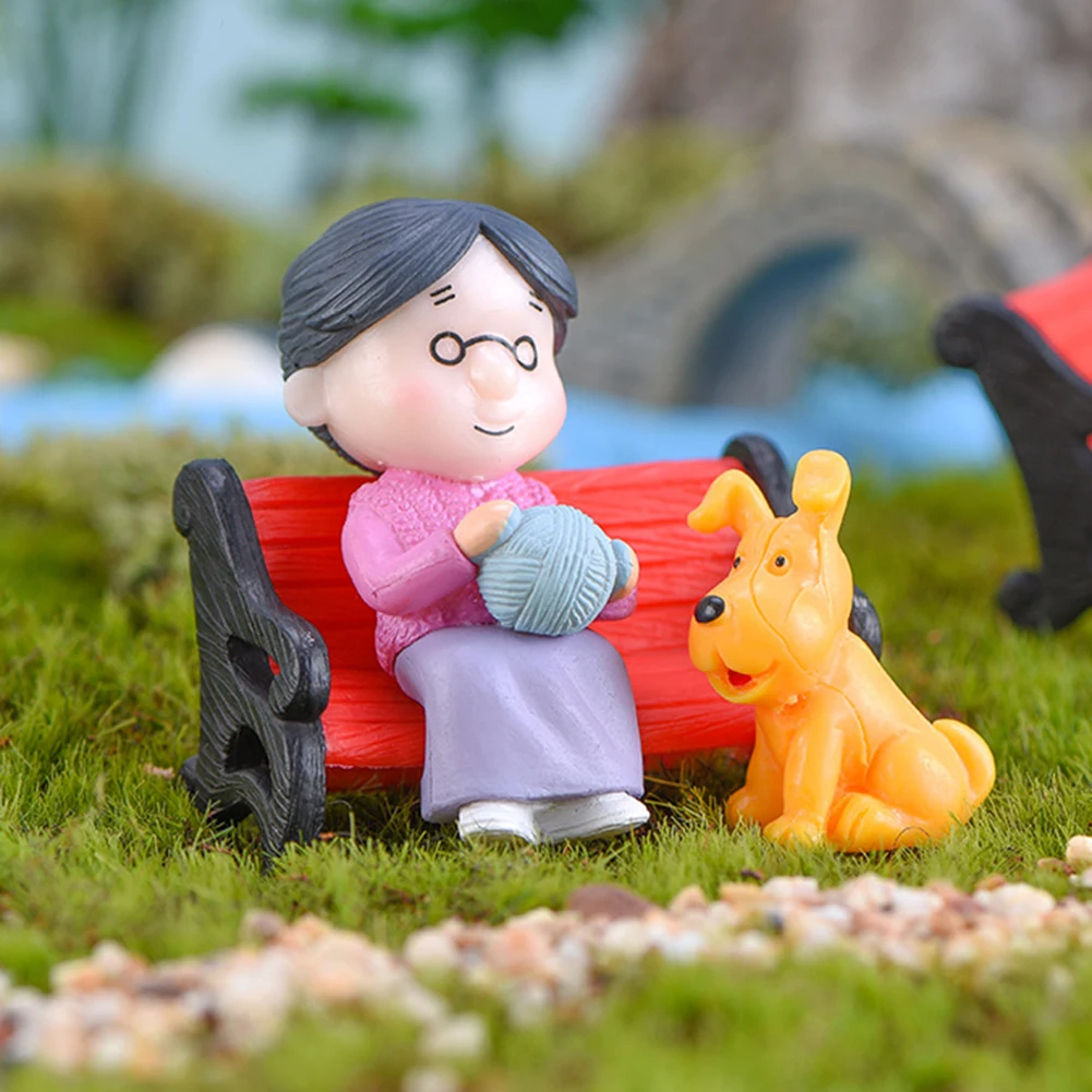 1 Set High Simulation Mini Park Bench Grandpa Grandma Model Miniature Landscape Garden Decor Ornament 1 Set High Simulation Mini Park Bench Grandpa Grandma Model Miniature Landscape Garden Decor Ornament