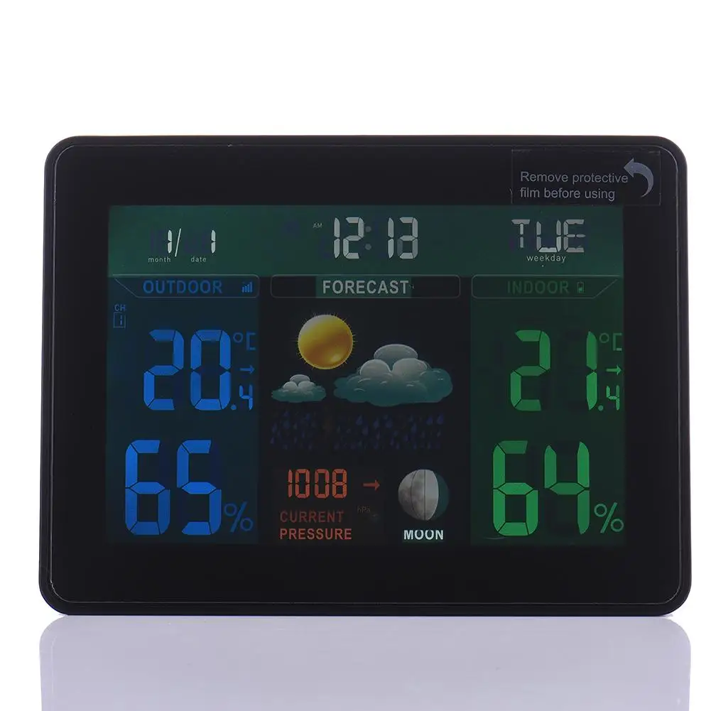 

Wireless Sensor Color Thermometer Hygrometer Indoor Outdoor Digital Temperature Monitor Forecast Temperature Humidity
