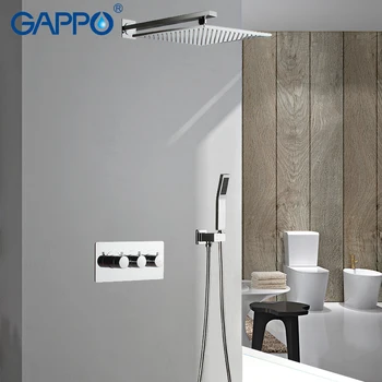 GAPPO Shower Faucets rainfall shower set bath mixer faucet bathroom shower rain mixer taps waterfall faucet bath tub faucet kemaidi brass rainfall waterfall shower head rain wall mounted bathtua shower faucets set shower system chrome mixer taps