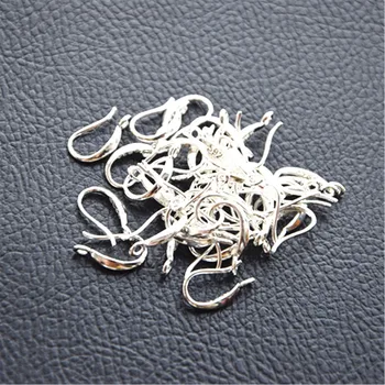 

Free Wholesale 50PCS Jewelry Findings Genuine Solid 925 Sterling Silver Earring Smooth Hook Ear Wires For Design DIY Crystal CZ