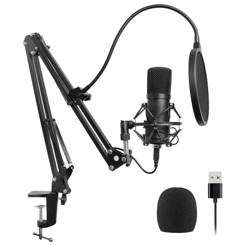 

Usb Microphone Kit Usb Computer Cardioid Mic Podcast Condenser Microphone with Professional Sound Chipset for Pc Karaoke, Yout