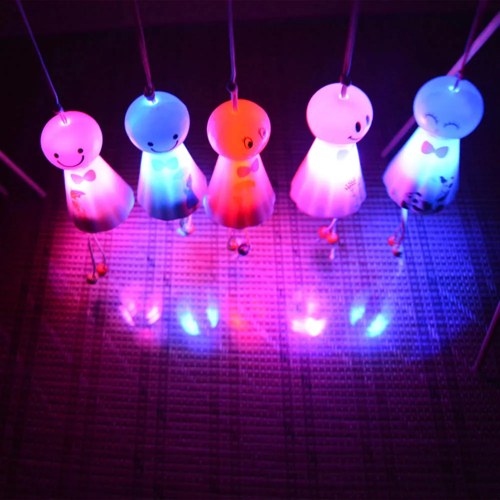 

10PCs/Lot Led Growing Wind Chimes Vitreous Enamel Emoji Hanging Decoration Japanese Decor Crafts