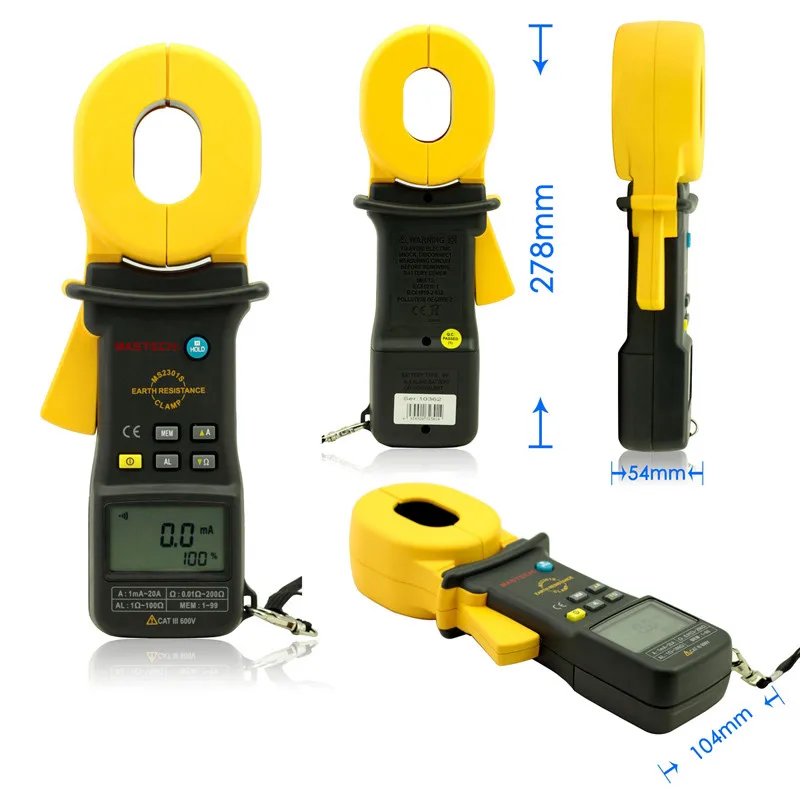 

MASTECH MS2301S Clamp Meter Earth Ground Resistance Tester Resistance Detector Megger Meg Ohm Meter measuring instrument