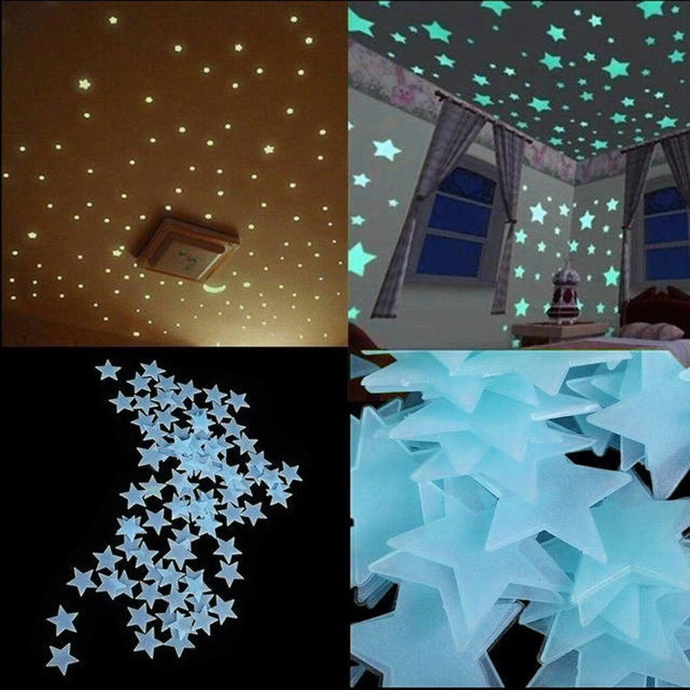 80 шт 3D светящиеся наклейки светящиеся звезды Детская Спальня Красивая флуоресцентная светящаяся в темноте игрушка подарок на фестиваль