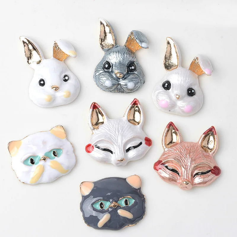 

5Pcs Cute Rabbit Fox Owl Shape Charms Pendant Handmade DIY Necklace Bracelet Earring Jewelry Accessories Without Buckles Ring