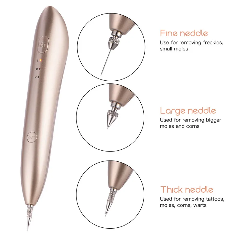 Ckeyin Portable Electric Face Wart Skin Tag Removal Pen Black Dots Dark