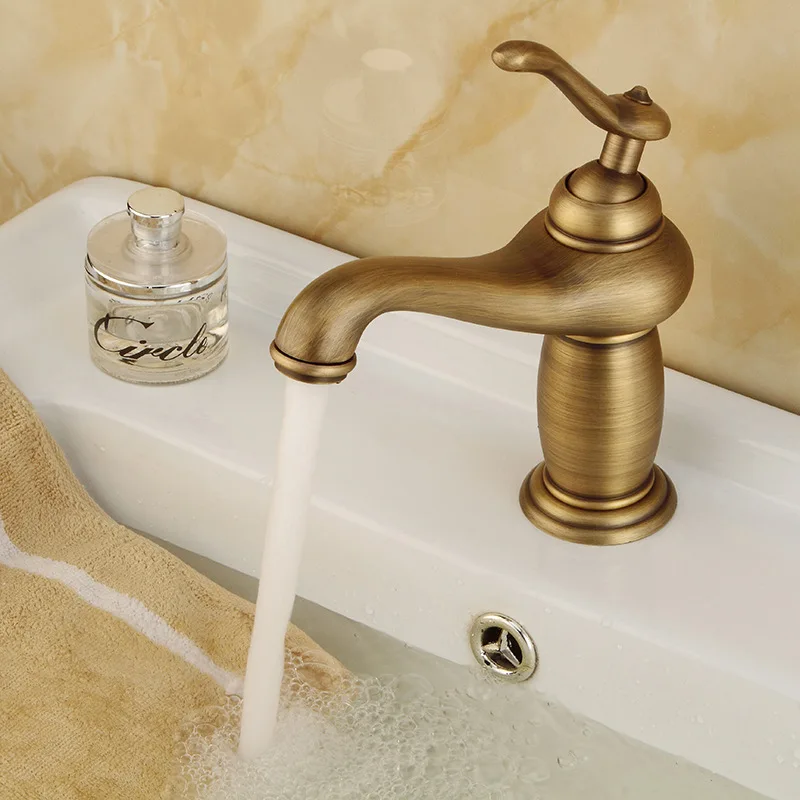Antique bronze finish Faucet European Style All Copper Basin Faucet Cold And Hot Dual Use Mixing Water Tap Retro Faucet Antique bronze finish Faucet European Style All Copper Basin Faucet Cold And Hot Dual Use Mixing Water Tap Retro Faucet