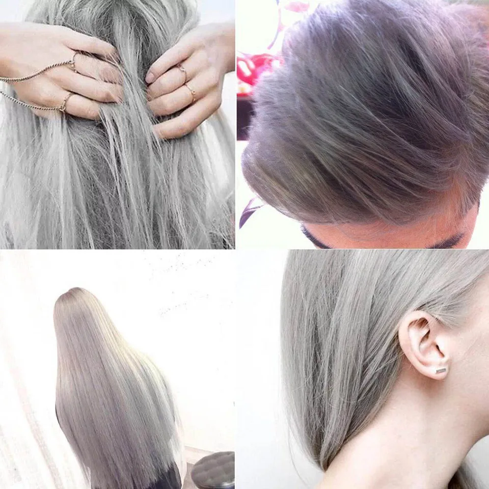 100g Granny Grey Hair Color Wax Mud Fashion Men Silver Grey