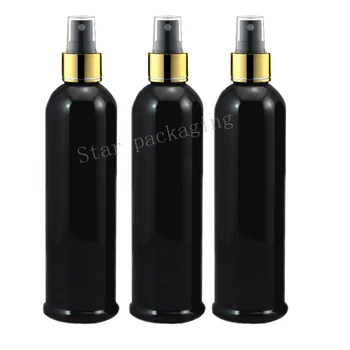 

20pcs/lot 250ml Cosmetic Perfume Plastic Gold collar Spray Black Bottle Refillable Makeup Women Water Sprayer Containers black