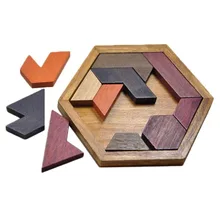 Tangram деревянная головоломка тренировка мозга Геометрическая Интеллектуальная Детская развивающая игрушка 11 деталей для детей 2-4 лет Новинка