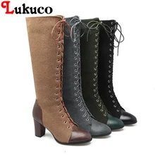 2018 Elegant lace-up boots large CN size 41 42 43 44 45 46 47 48 round toe design women sexy shoes real pictures free shipping