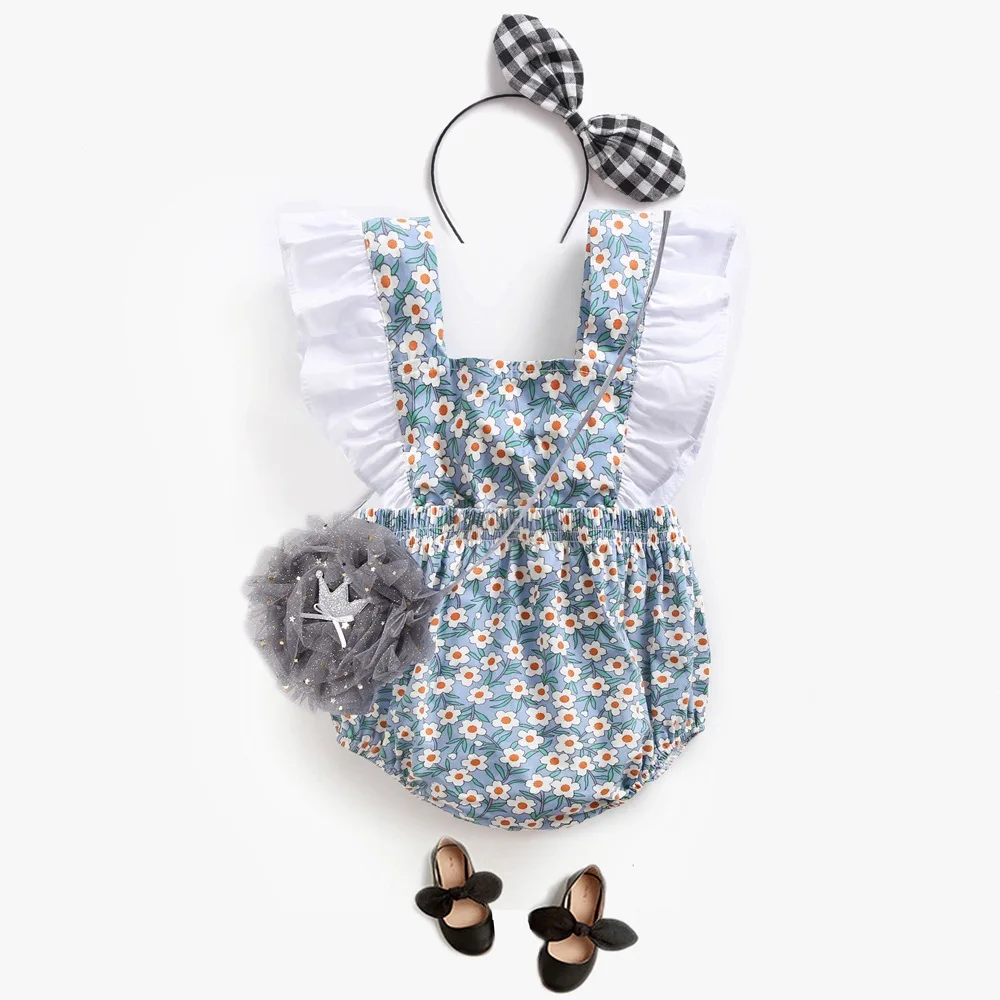 

Baby Rompers Climbing Dress Flower Strap Girl Pants Baby Girl Clothes Funny Baby Rompers New 2019 Summer Ruffle Jumpsuit