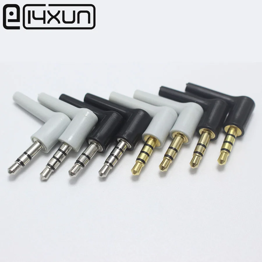 2pcs 3.5mm stereo headset plug jack 3 4 pole 3.5 Nickel/Gold Plated 90