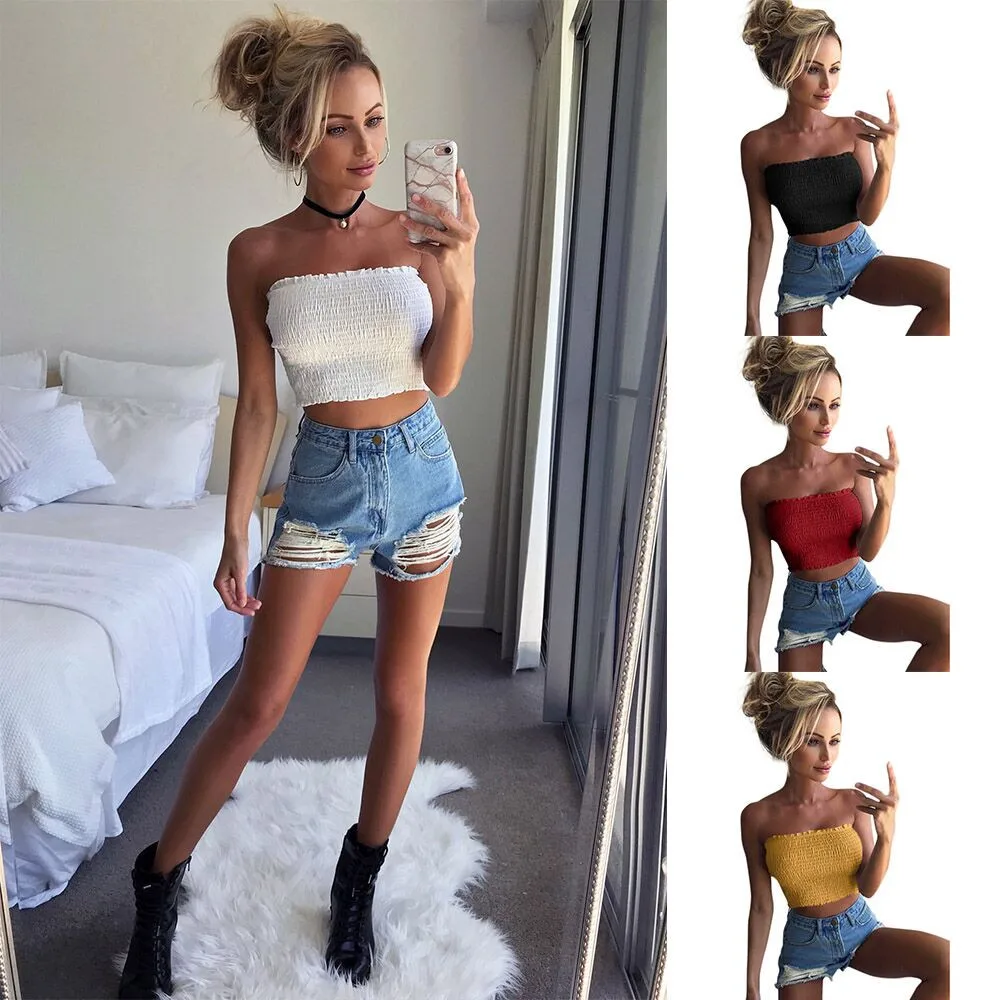 

Summer Tunic Trim Cute Sweet Soft Dress Women Strapless Elastic Boob Bandeau Tube Tops Bra Lingerie Breast Wrap