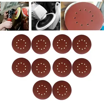 

10 Pack Parts 9 Inch 10 Hole 80Grit Sanding Discs Hook & Loop Sandpaper Sander