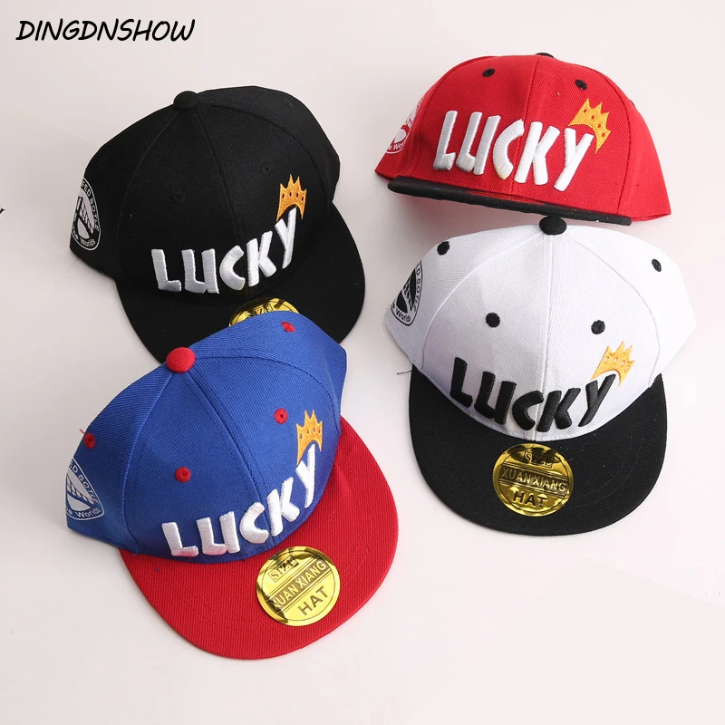 

[DINGDNSHOW] 2019 Brand Child Baseball Cap Cotton Snapbacks Hat Embroidery Letters Cartoon Hip Hop Cap Boys and Girls Flat Hat