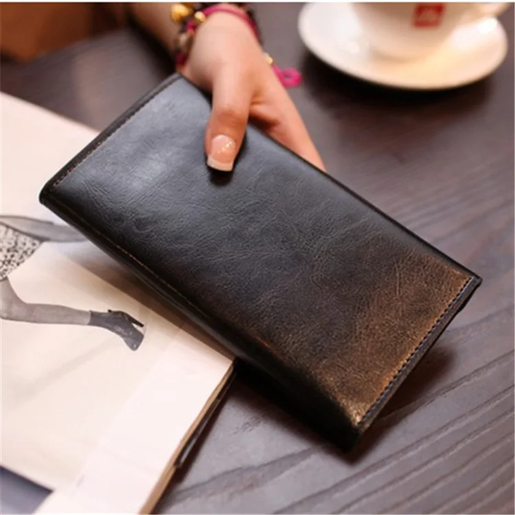 Magnetic Buckle Long Genuine Leather Women Wallet Female Clutch Bags Cow Leather Coin Purse Credit Card Holder Quality carteira Magnetic Buckle Long Genuine Leather Women Wallet Female Clutch Bags Cow Leather Coin Purse Credit Card Holder Quality carteira