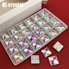 QLcrystal popular AB Square Sew on Rhinestones Glass Crystal 8,10,12,14,16,22mm Flatback sew-on stone Beads Dress Craft Supplies ► Photo 3/5