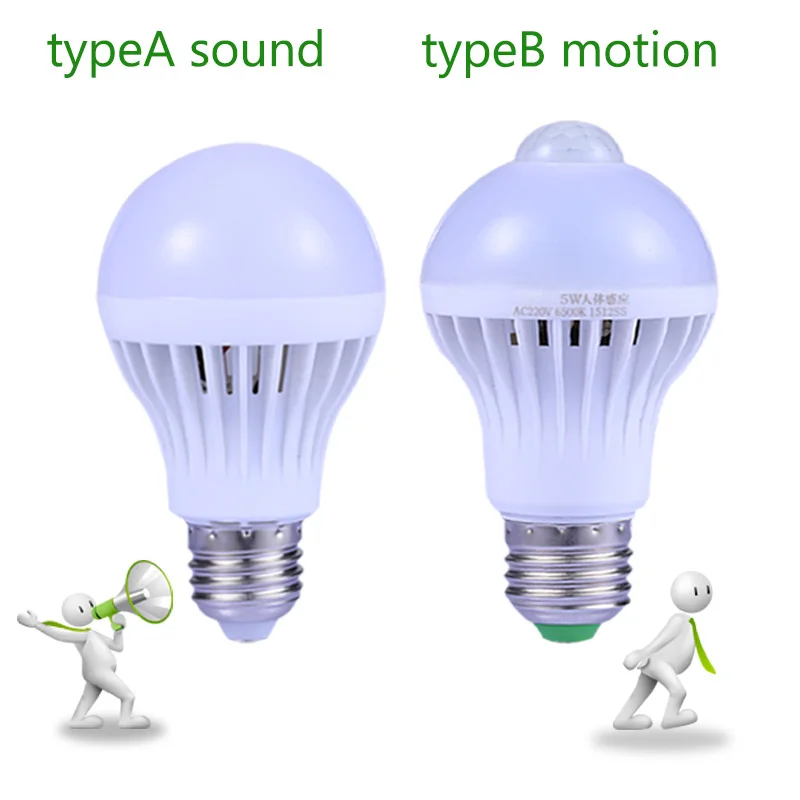 E27 светодиодный датчик движения лампы PIR умный дом Bombillas светодиодный ампулы Авто инфракрасные лампы для крыльца прихожей освещение