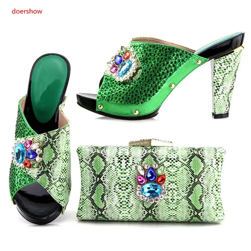 

doershow Italian Ladies Shoes and Bags To Match Set Italian Matching Shoe and Bag Set for Wedding Nigerian Party Shoes HA1-40