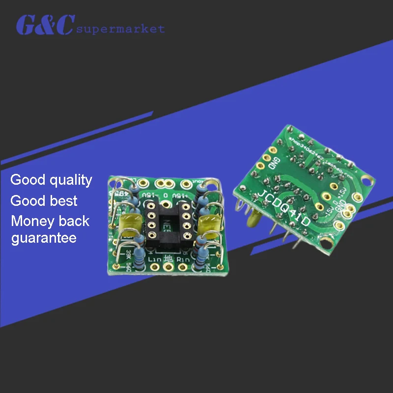 

Dual OP Amp Board Preamp DC Amplification PCB for NE5532 OPA2134 OPA2604 AD826