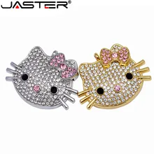 JASTER USB 2,0 4 ГБ 8 ГБ 16 ГБ 32 ГБ 64 ГБ флеш-накопитель hello kitty KT Cat креативный подарок влюбленным Usb флеш-накопитель Флешка карта памяти