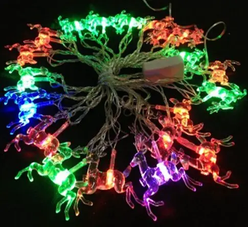 

AC110V~ 220V EU/US Plug Christmas deer RGB Led String Lights 4m/20leds for Holiday/Party/Home indoor Tree Decoration Lamp