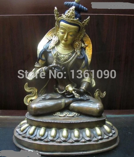 

xd 00671 12"Tibet Buddhism Sacred Pure Bronze Gild Vajradhara Kwan-Yin Buddha statue