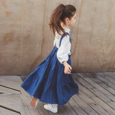 

Girls Denim Skirts Fall Winter Kids Clothes Casual Toddler Girl Jean Skirt with Pocket Big children Clothing Family Match