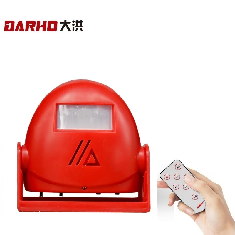 Darho красный Цвет инфракрасный PIR Беспроводной входной дверной звонок аварийный звонок приветствие звуковое оповещение датчика движения