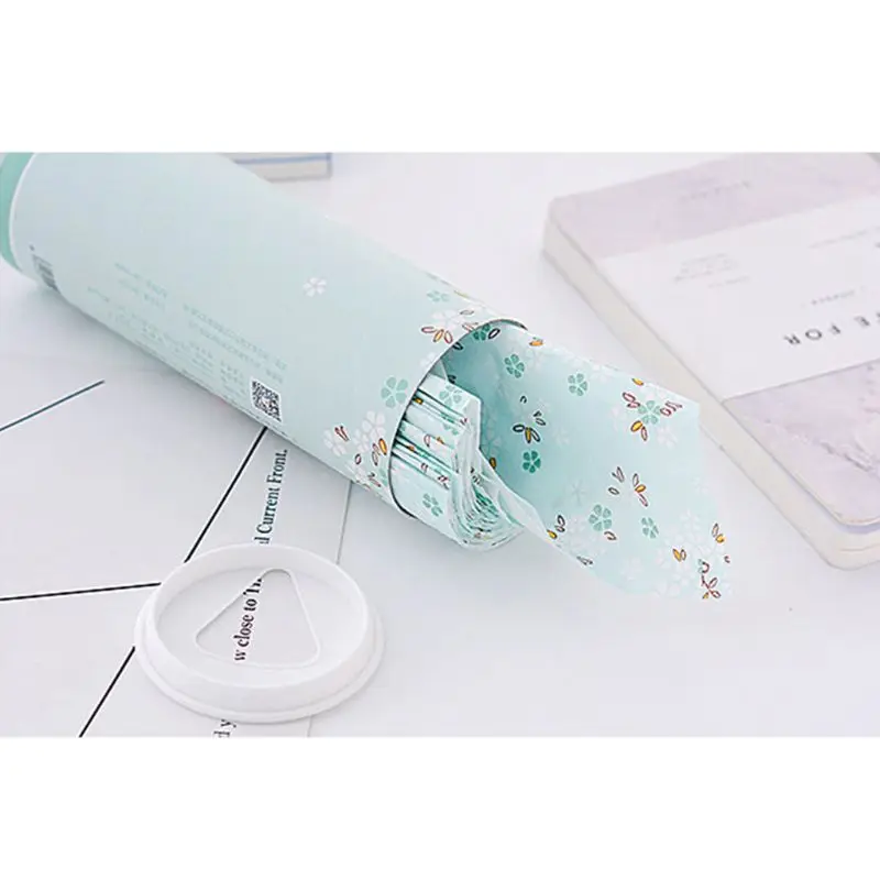 40 Times 3 Ply Disposable Facial Tissues Nordic Style Colored Cheery Blossom Travel Portable Cylinder Box 5