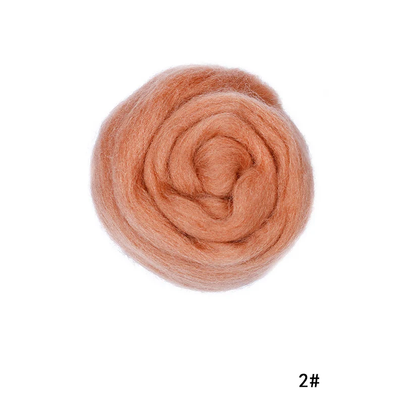 LMDZ 1 шт 100 г коричневого животного валяния шерсть волокна цветок животное шерсть-ровинг иглы ручной работы спиннинг DIY ремесло валяния материалы - Цвет: 2  100g