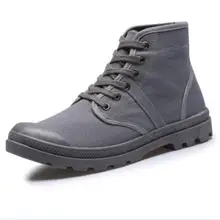 2017 Men casual shoes Ankle Military Boots Palladium Shoes Tactical Combat Boots Canvas Lace-up Spring/autumn Boots Size 38-45
