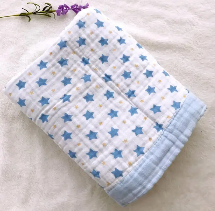 

Baby Blanket 6 Layers for Newborns Bamboo Fiber Cotton Muslin Swaddle for Infant Baby Bedding Sheet Play Mat for Kids Bath Towel