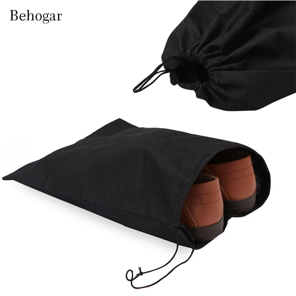 

Behogar 5 PCS Carry Bag Travel Sports Shoes Canvas Sandals Dust Proof Drawstring Organizer Storage Pouch Protector Container