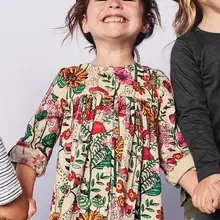 6 шт./партия, платье для девочек детская одежда Дети Половина рукавом Цветочные платья для девочек От 2 до 7 лет sylvia 574413678730